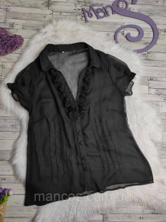 Женская блуза Mexx черная прозрачная с рюшами в комплекте с топом
Состояние: б/у. . фото 2