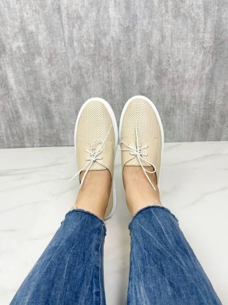  
Мокасини перфоровані
Матеріал: НАТУРАЛЬНА ШКІРА перфорована
Колір: беж
Зручні,. . фото 6