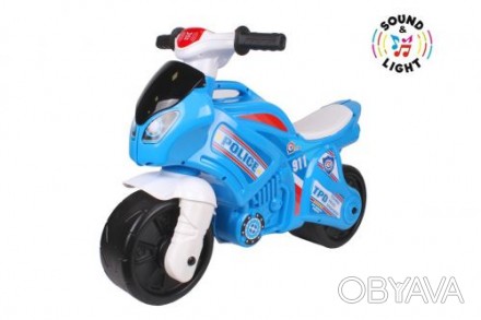 Детская каталка в форме мотоцикла. У игрушки есть звуковые и световые эффекты (м. . фото 1