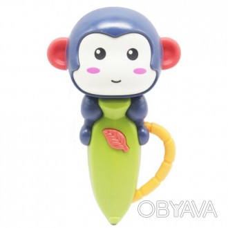 Интерактивная игрушка погремушка выполнена в виде милой обезьянки с бананом. Игр. . фото 1