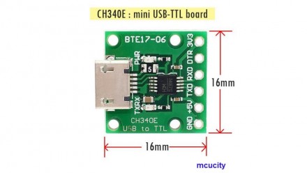  Конвертер USB-TTL CH340E 3.3V 5V USB UART RS232 TTL. USB-UART конвертер 
 CH340. . фото 3