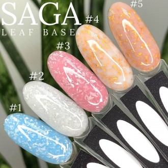 
Saga Leaf Base 8 мл – камуфлирующая база для гель-лака. Сияющая новинка с хлопь. . фото 3