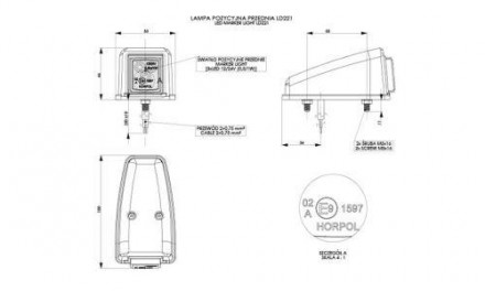 Габаритный фонарь боковой Horpol LD 222 угловой вариант. . фото 3