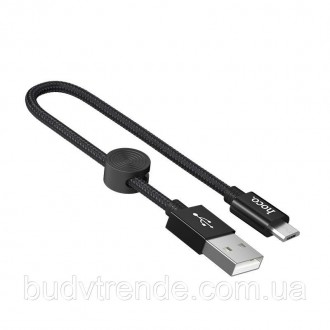 Дата кабель Hoco X35 Premium USB to MicroUSB (0,25m) (Черный. . фото 3