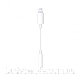 Адаптер для Apple Lightning to 3.5mm Headphone Jack (ААА) (box, no logo) (Белый. . фото 4