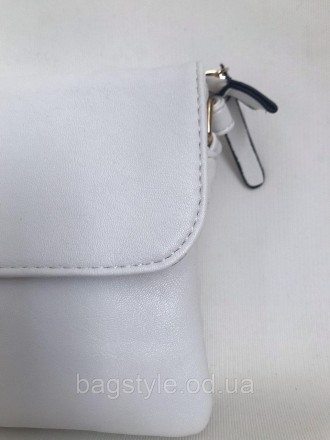 Маленькая белая сумочка клатч-конверт crossbody через плечо Pretty Woman из экок. . фото 7