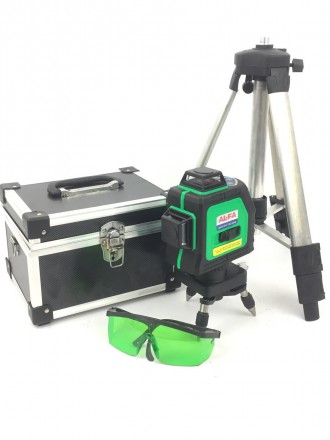 Профессиональный лазерный 3D нивелир на триноге AL-FA зеленый и очень яркий тонк. . фото 2