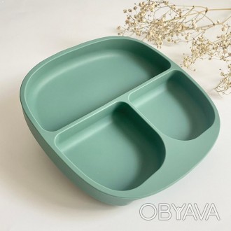 
Тарелка трёхсекционная (оливка) силиконовая для малыша
Тарелка выполнен из высо. . фото 1