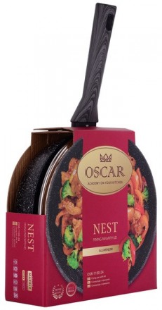 Краткое описание:Сковорода з кришкою Oscar Nest, 24 смКорпус виготовлений з висо. . фото 4