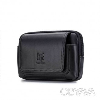 Напоясна сумка-чохол для смартфона T1347A Bull з натуральної шкіри. Можна носити. . фото 1