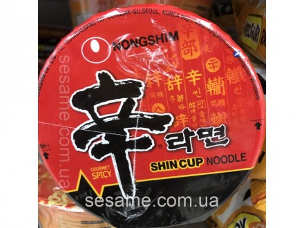 Корейская лапша быстрого приготовления в стаканчике с грибами Shin Cup NongShim . . фото 5