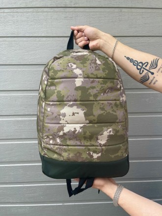 Мужской рюкзак городской молодежный, стильный тканевый рюкзак хаки пиксель камуф. . фото 7