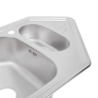 Кухонна мийка Lidz 9550-C Decor 0,8 мм (LIDZ9550СEC08) виготовлена з нержавіючої. . фото 7