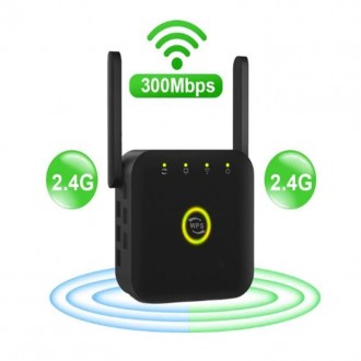 Підсилювач WiFi 2,4 ГГц 300 Mbps репітер ретранслятор сигналу з LAN портом і зов. . фото 2