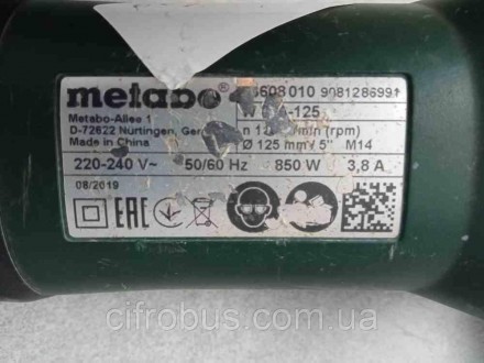 Metabo W 850-125 (603608010)
Внимание! Комиссионный товар. Уточняйте наличие и к. . фото 6