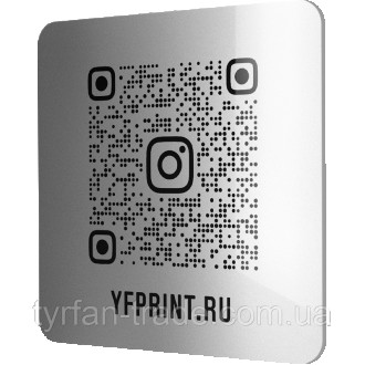 Металевий QR-код для барів, клубів, ресторанів і кафе розмір 300х300 липка основ. . фото 2