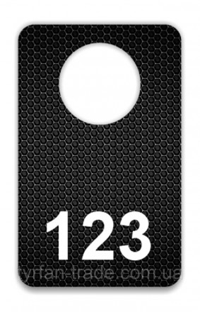Гардеробна номерок з металу біле і чорне з Вашим логотипом Розмір 60х40мм товщин. . фото 3