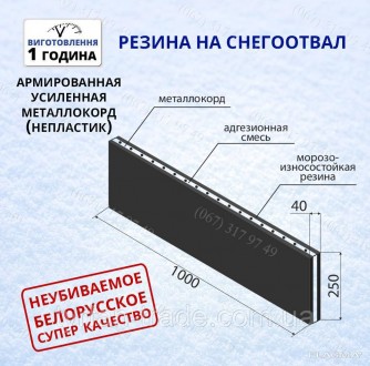 Скребки та Гума армована металом-кордом для відвалів снігоприбиральної техніки (. . фото 3