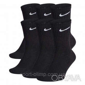 Носки Nike Everyday Cushion Ankle 3-pack black &mdash, SX7667-010 выготовлены с . . фото 1