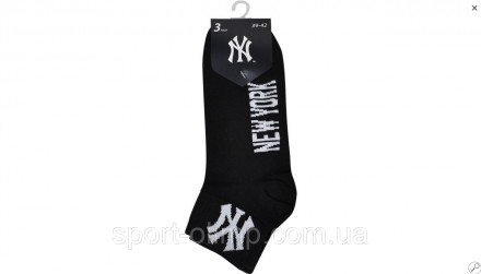 Универсальные, базовые носки New York Yankees 3-pack black &mdash, 15100003-1002. . фото 3