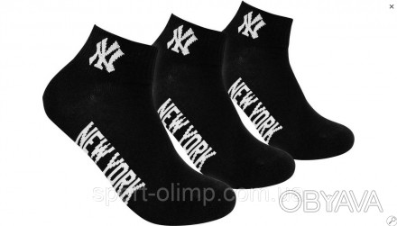 Универсальные, базовые носки New York Yankees 3-pack black &mdash, 15100003-1002. . фото 1