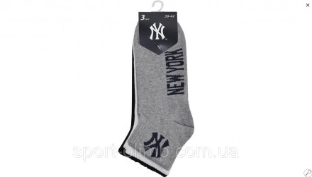 Универсальные, базовые носки New York Yankees 3-pack black/gray/white &mdash, 15. . фото 3