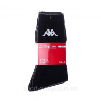 Универсальные, базовые носки Kappa 3-pack black &mdash, 93027855-1, подойдут для. . фото 3