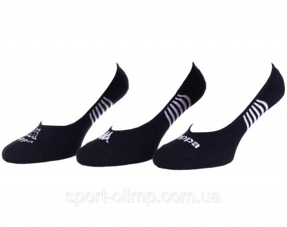 Носки-следы&nbsp,Kappa 3-pack black/white &mdash, 93513809-1 плотно сидят на ног. . фото 2