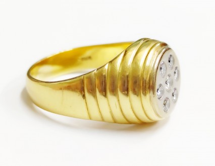 Мужское кольцо размер 21,5 (возможна корректировка размера), золото 750 пробы, о. . фото 9