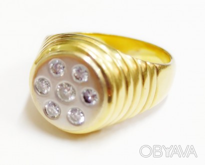 Мужское кольцо размер 21,5 (возможна корректировка размера), золото 750 пробы, о. . фото 1