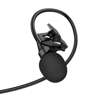 Описание Микрофона петличного HOCO Lightning Lavalier microphone L14, 2 м, черно. . фото 6