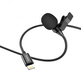 Описание Микрофона петличного HOCO Lightning Lavalier microphone L14, 2 м, черно. . фото 4