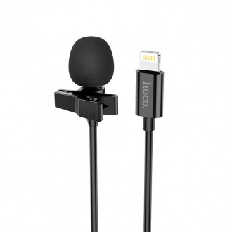 Описание Микрофона петличного HOCO Lightning Lavalier microphone L14, 2 м, черно. . фото 3
