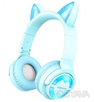Описание Наушников беспроводных Bluetooth BOROFONE Cat ear BO15 с подсветкой, си. . фото 1