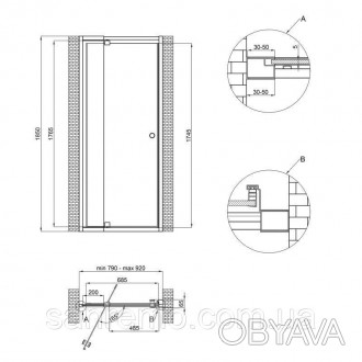 Душевні двері до нішу Qtap Pisces WHI208-9.CP5 виготовлені з високопрозорого скл. . фото 1