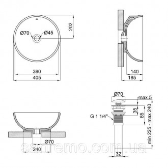 Раковина-чаша Qtap Robin 410х410х180 White QT1311A004W буде чудовим доповненням . . фото 3