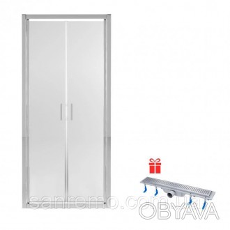 Набор Qtap дверь в нишу Gemini CRM209.C6 90х190 см + трап линейный Dry FB304-600. . фото 1
