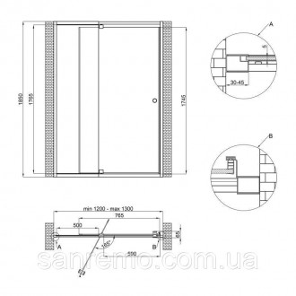Душевая дверь в нишу Qtap Pisces WHI2012-13.CP5 изготовлена из прочного стекла т. . фото 2