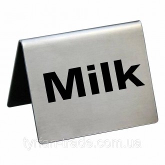 Настільна металева Табличка "Milk" на стіл розмір 5*4 см срібляста виготовимо за. . фото 2