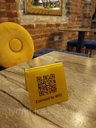 Таблички на стіл для ресторану та кафе з wifi та qr кодом Вашим логотипом і назв. . фото 10