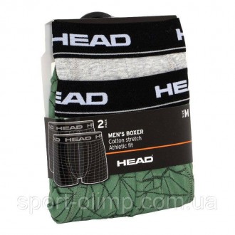 Універсальні чоловічі труси-боксери Head Mesh Print Boxer 2-pack green / gray - . . фото 7