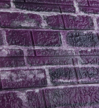 Самоклеющаяся декоративная 3D панель под фиолетовый екатеринославский кирпич 700. . фото 7