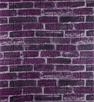 Самоклеющаяся декоративная 3D панель под фиолетовый екатеринославский кирпич 700. . фото 2