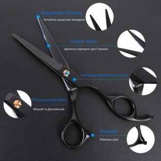 Набор Профессиональных Парикмахерских Ножниц включает 10 аксессуаров для стрижки. . фото 4