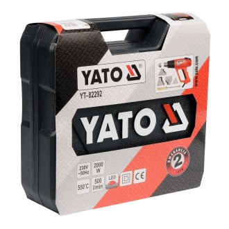 Строительный фен YATO YT-82292 предназначен для обдувания поверхностей горячим в. . фото 3