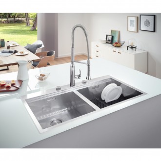 Кухонна мийка Grohe Sink 31584SD0 виготовлена з нержавіючої сталі, що гарантує ї. . фото 4