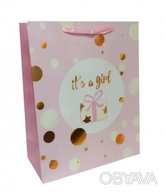 Подарочный пакет "It's a girl", 26*32*10см 6 штук в упаковкеСамий широкий асорти. . фото 1