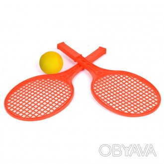 В комплект входят 2 ракетки для игры в теннис и мячик.
Длинна ракетки: 42 см.. . фото 1