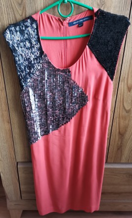 Плаття морквяне чорно-бордове French Connection. Розмір - 38.
100% Віскоза.
До. . фото 2
