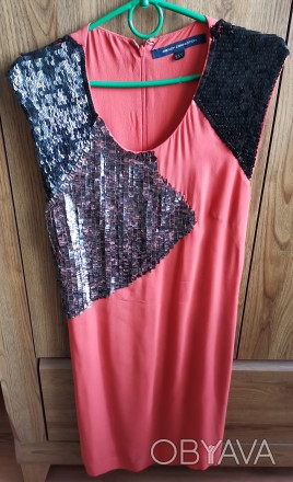 Плаття морквяне чорно-бордове French Connection. Розмір - 38.
100% Віскоза.
До. . фото 1